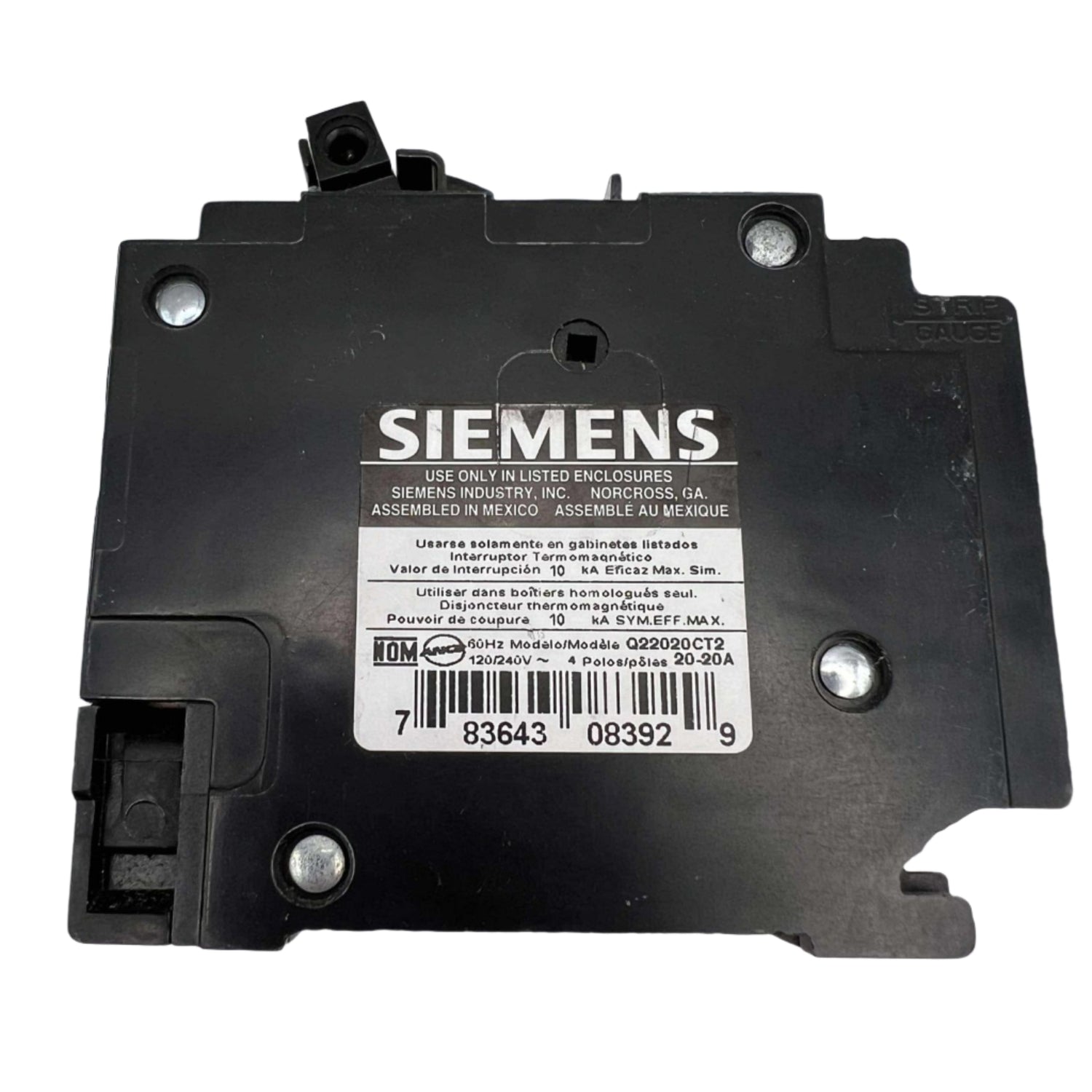 Siemens Q 20 Amp CT2 Quad Circuit Breaker