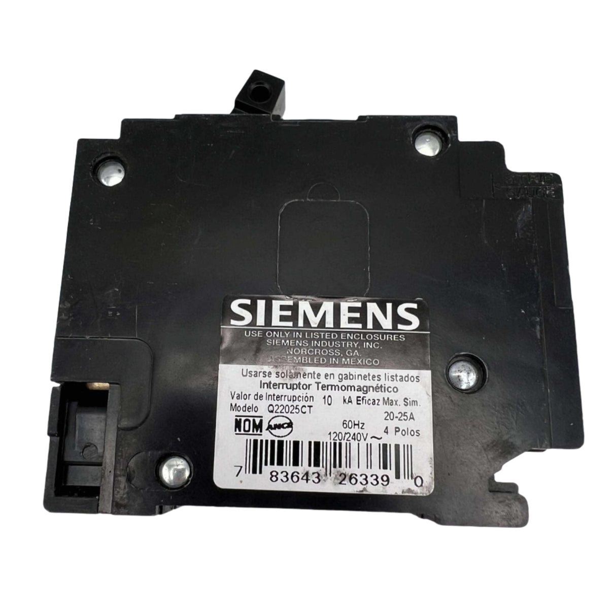 Siemens Q 20 and 25 Amp CT Triplex Circuit Breaker