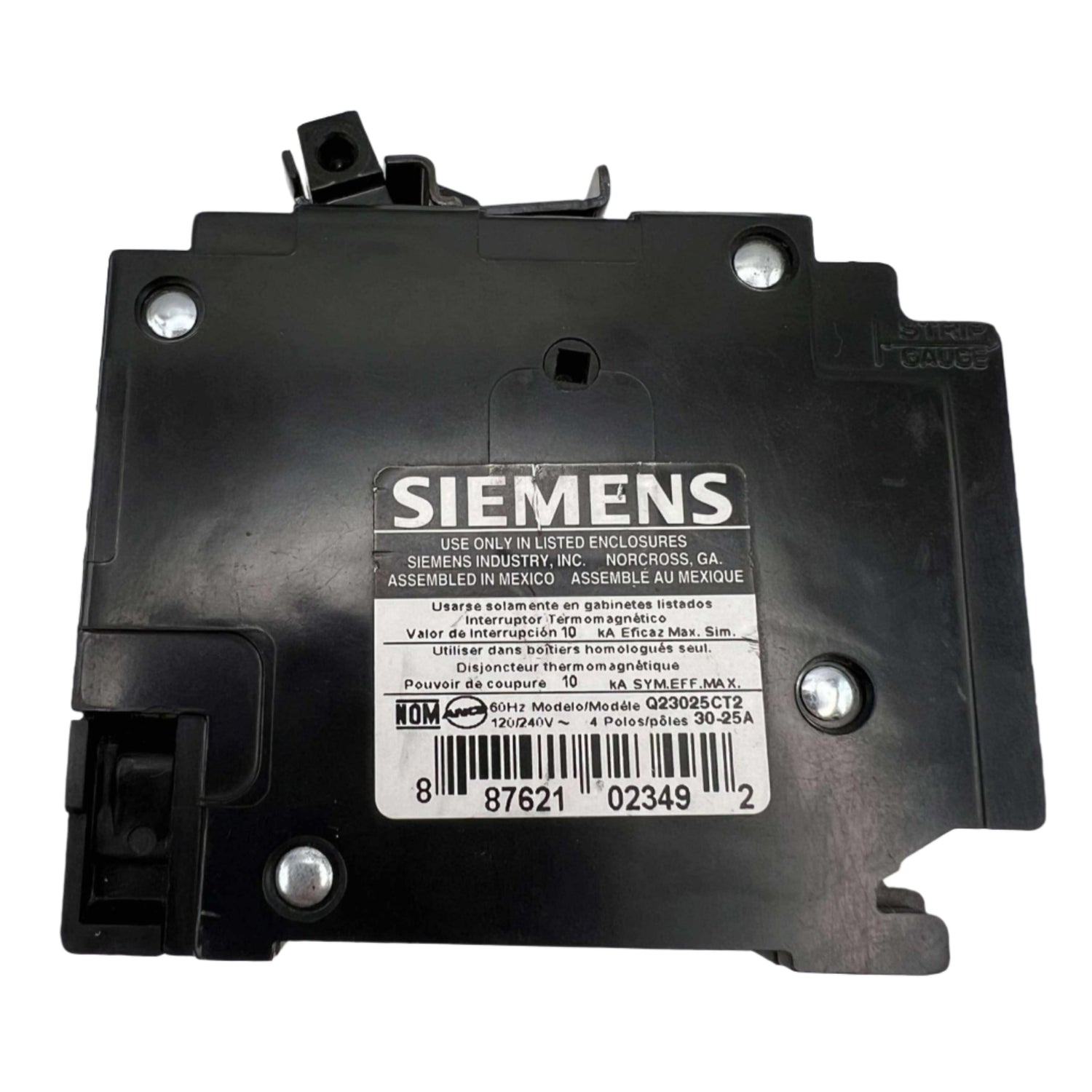 Siemens Q 30/25 Amp CT2 Quad Circuit Breaker