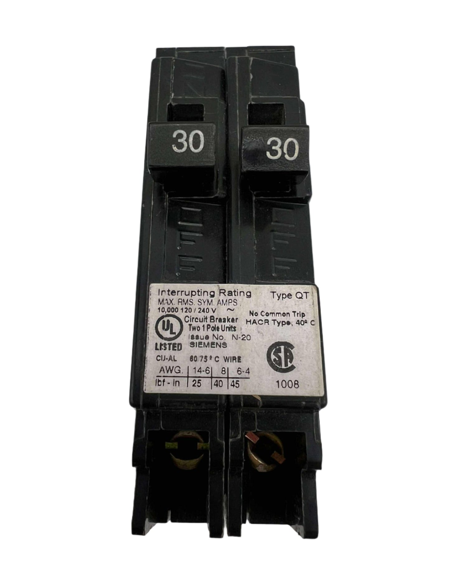 Siemens Q 30 Amp NC Tandem Circuit Breaker
