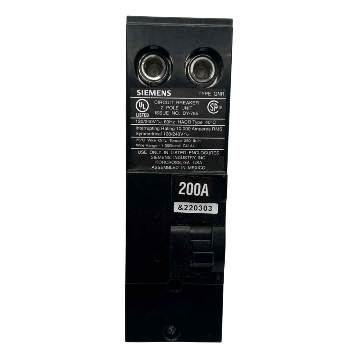 Siemens QNR 200 Amp Circuit Breaker