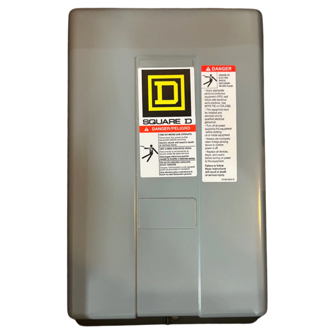 Electrical panel with Square D label on a white background