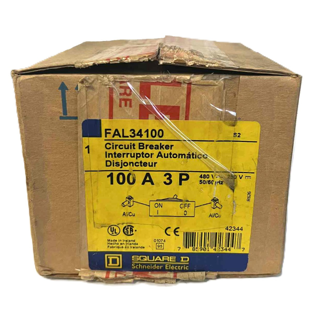 Square D FAL 3 Pole, 100 Amp, 480 Volt Circuit Breaker