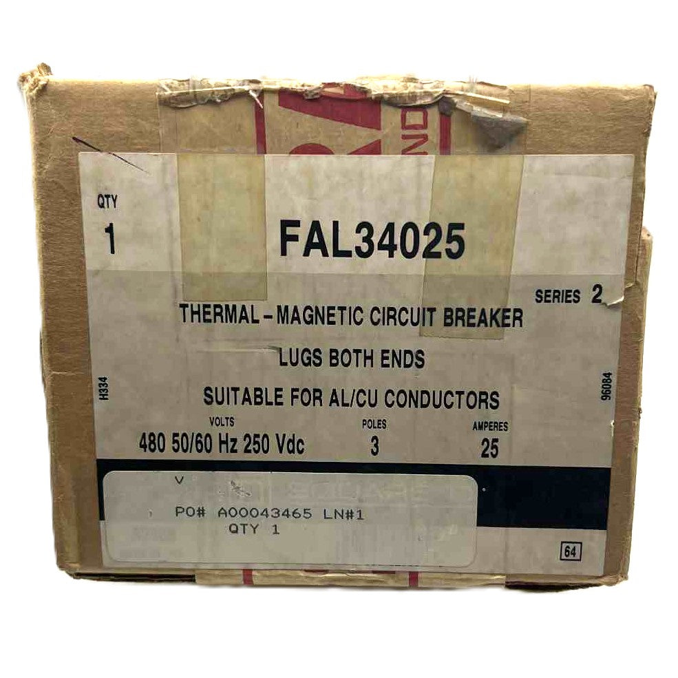 Square D FAL 3 Pole, 25 Amp Feed-Thru Circuit Breaker