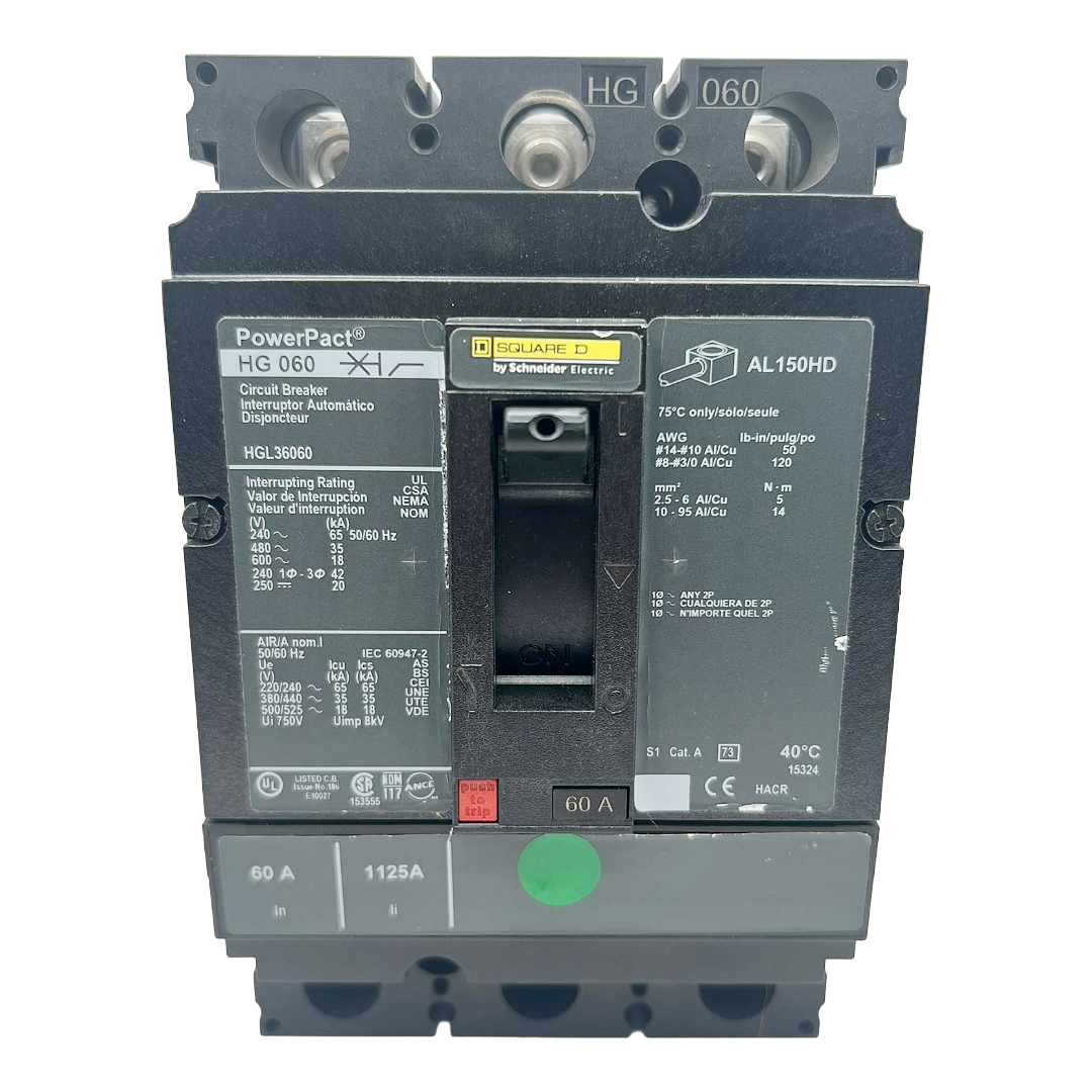 Square D HGL 3 Pole, 60 Amp PowerPact Circuit Breaker