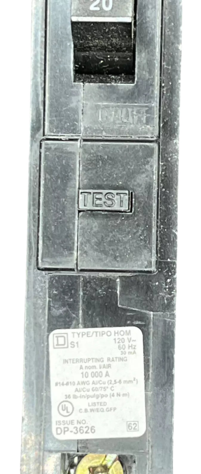 Square D HOM120EPD - 20 Amp Breaker with Equipment Protection Device