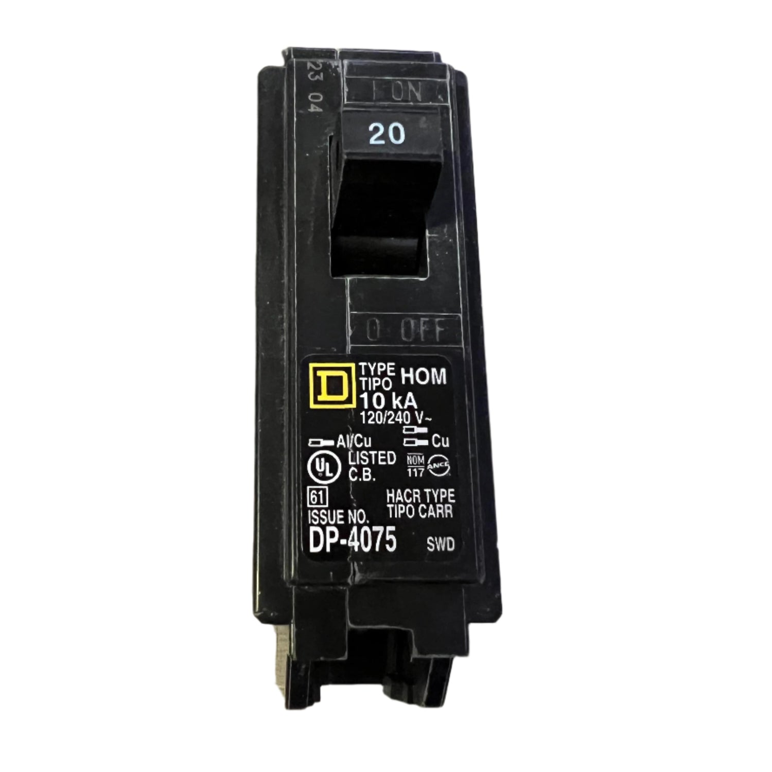 Square D Homeline 20 Amp, 1 Pole Circuit Breaker