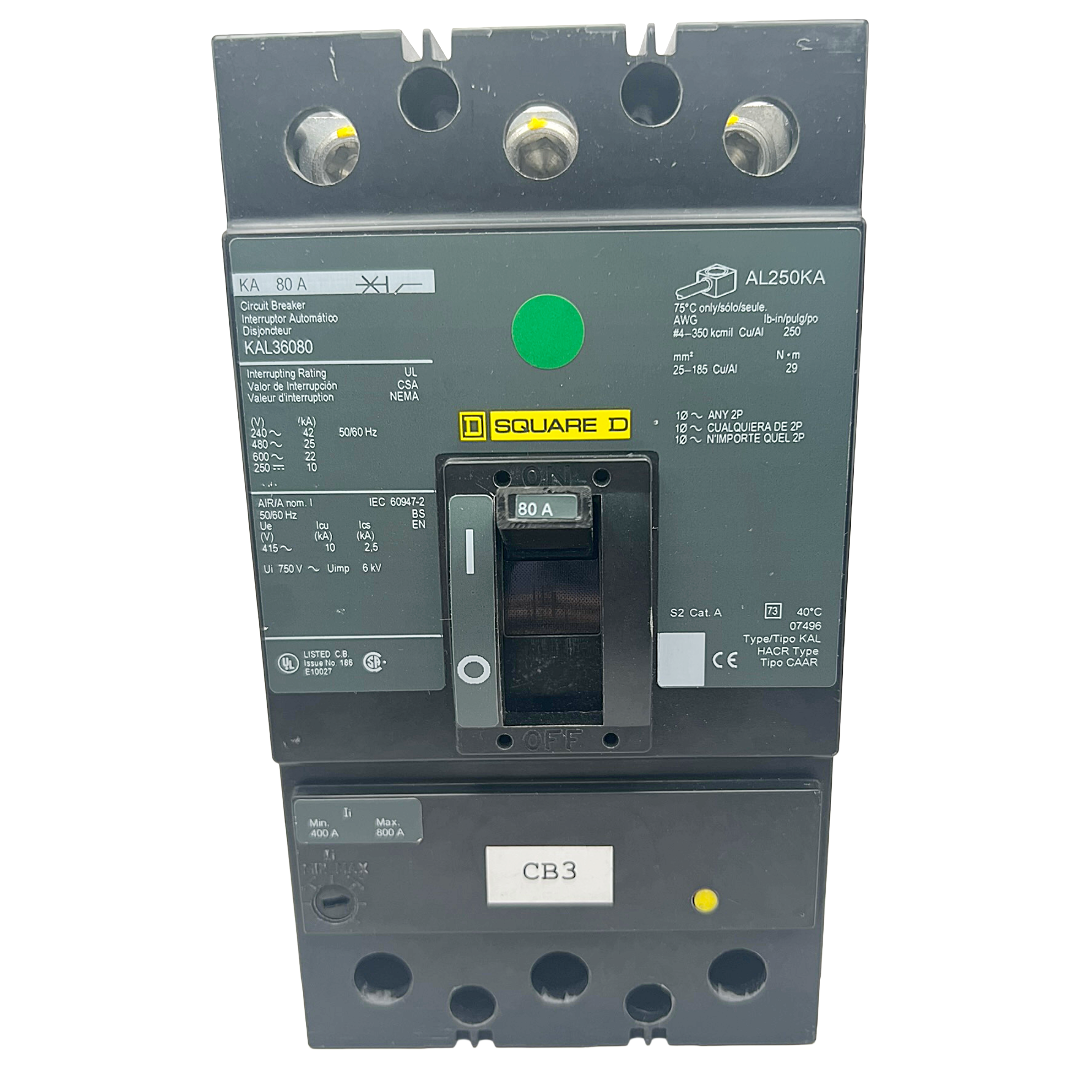 Electrical circuit breaker with Square D branding on a white background