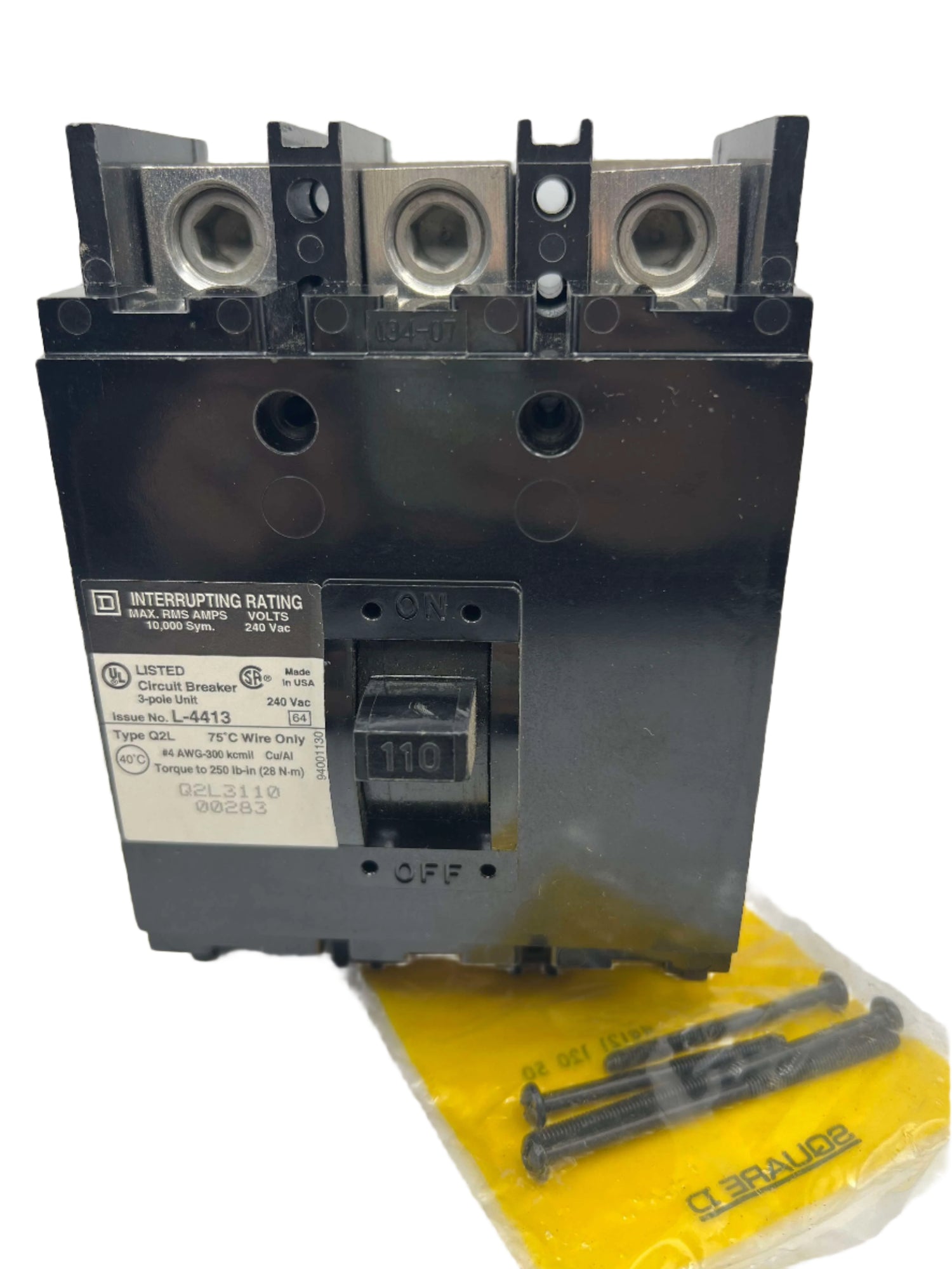 Square D Q2L3110 - 110 Amp Circuit Breaker