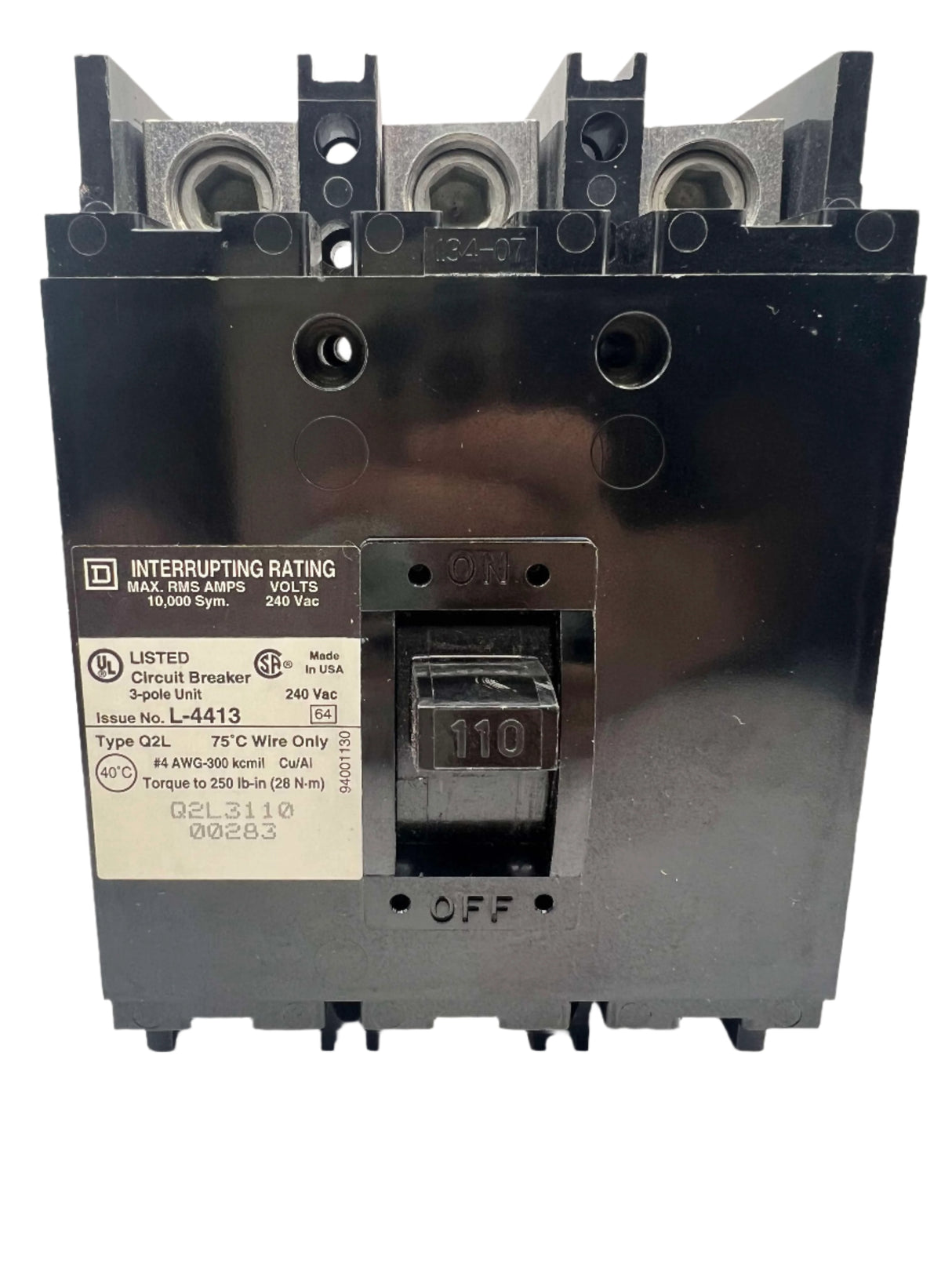 Square D Q2L3110 - 110 Amp Circuit Breaker
