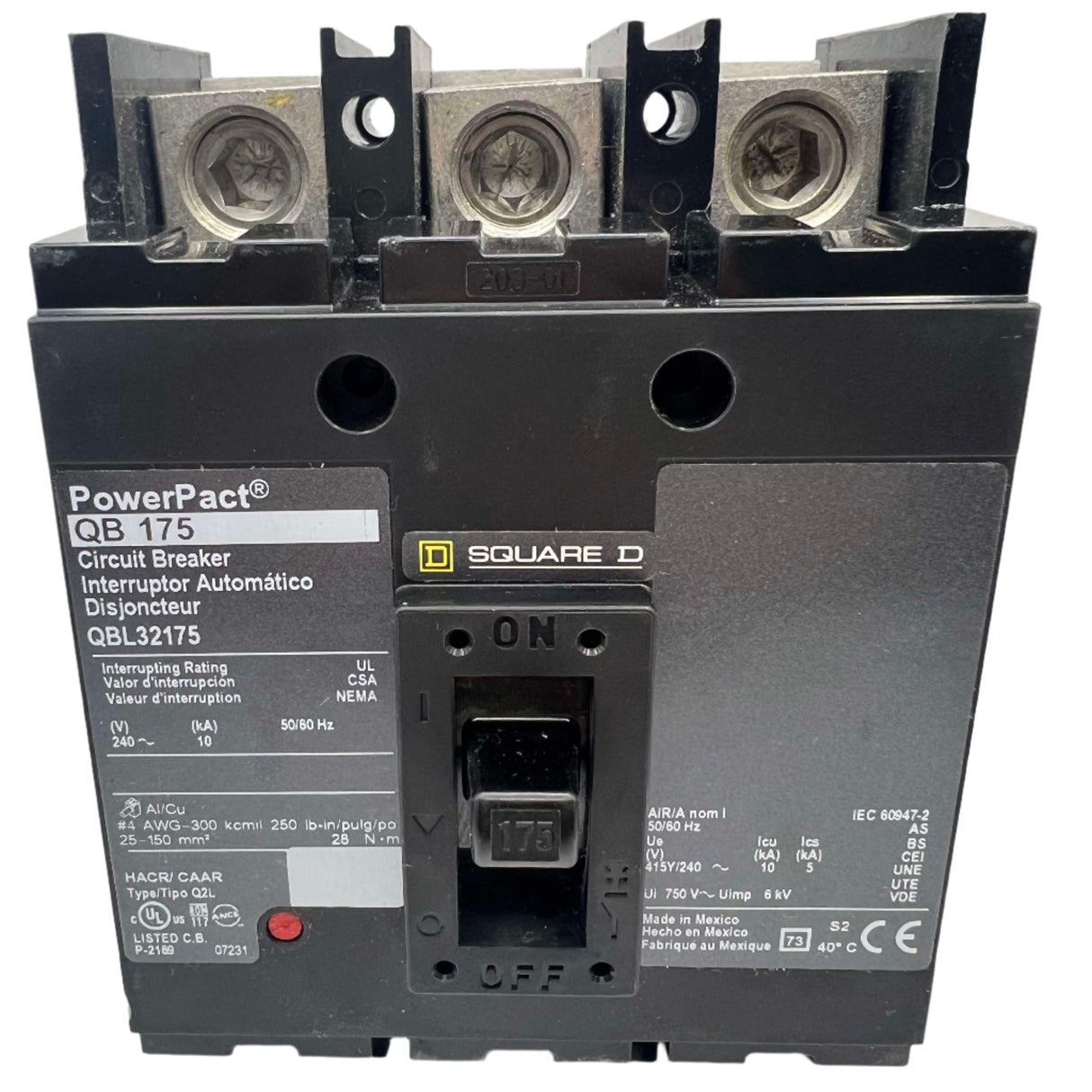 Square D QBL32175 - 175 Amp PowerPact Circuit Breaker
