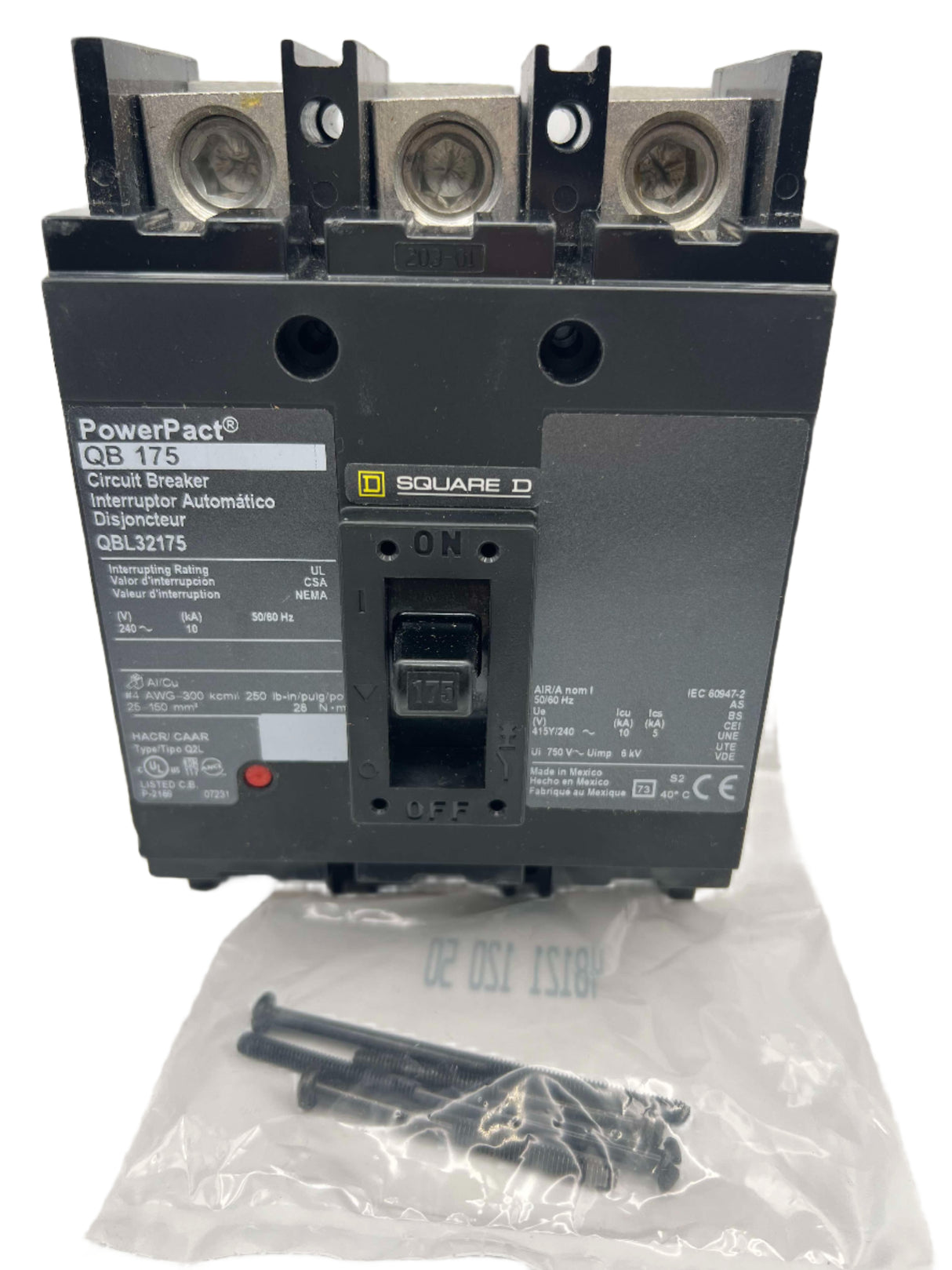 Square D QBL32175 - 175 Amp PowerPact Circuit Breaker
