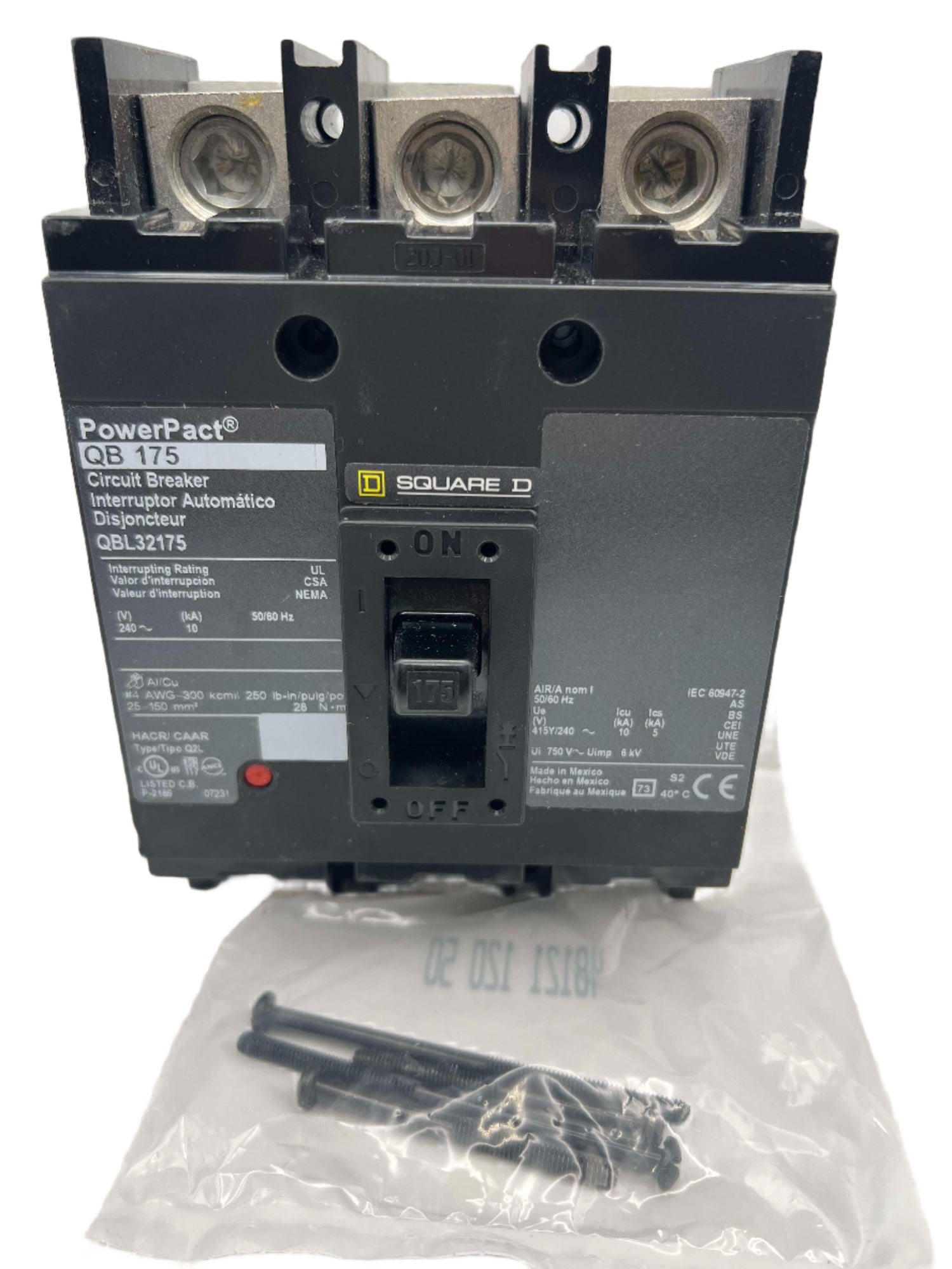 Square D QBL32175 - 175 Amp PowerPact Circuit Breaker