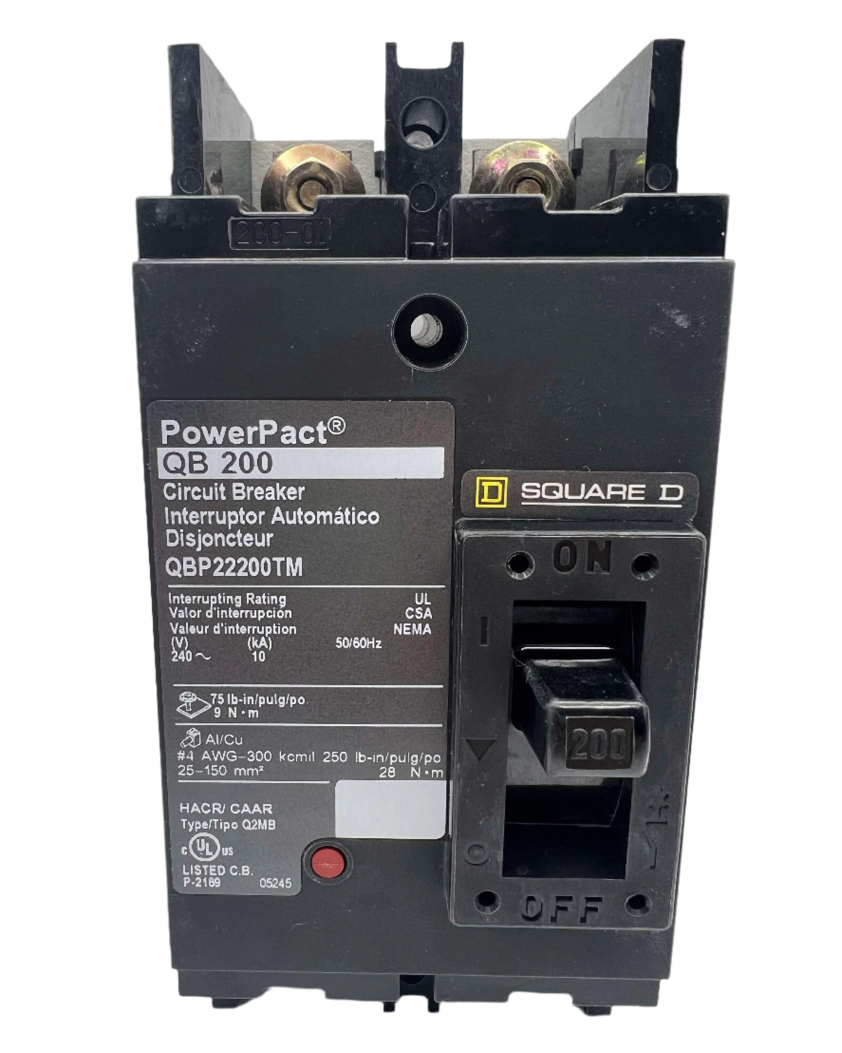 Square D QBP22200TM - 200 Amp PowerPact Circuit Breaker