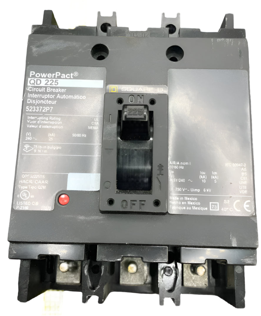 Square D QDF 225 Amp, 3 Pole TS Circuit Breaker