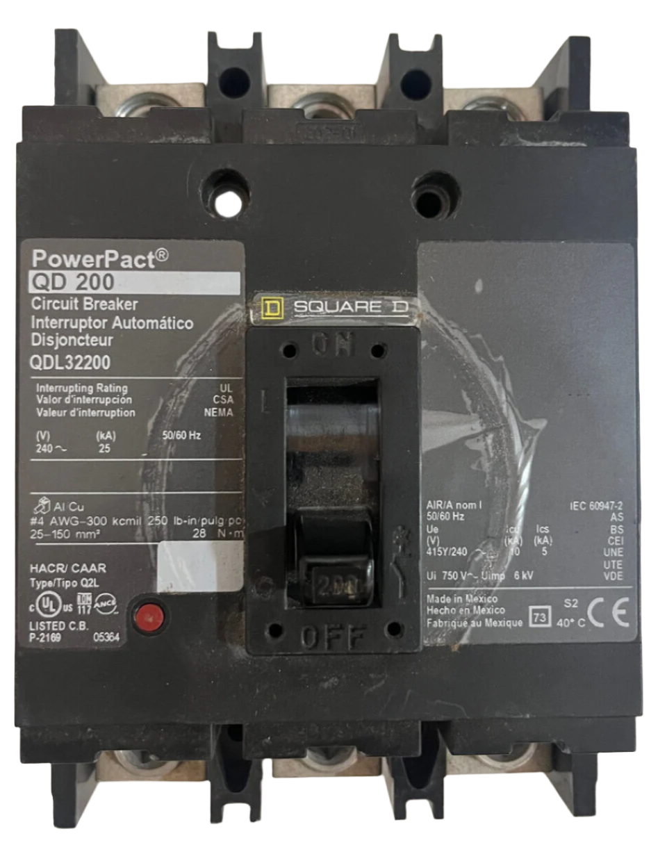 Square D QDL32200 - 200 Amp PowerPact Circuit Breaker