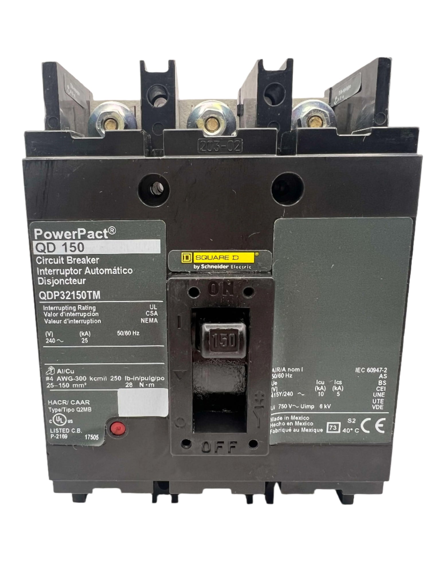 Square D QDP32150TM - 150 Amp PowerPact Circuit Breaker