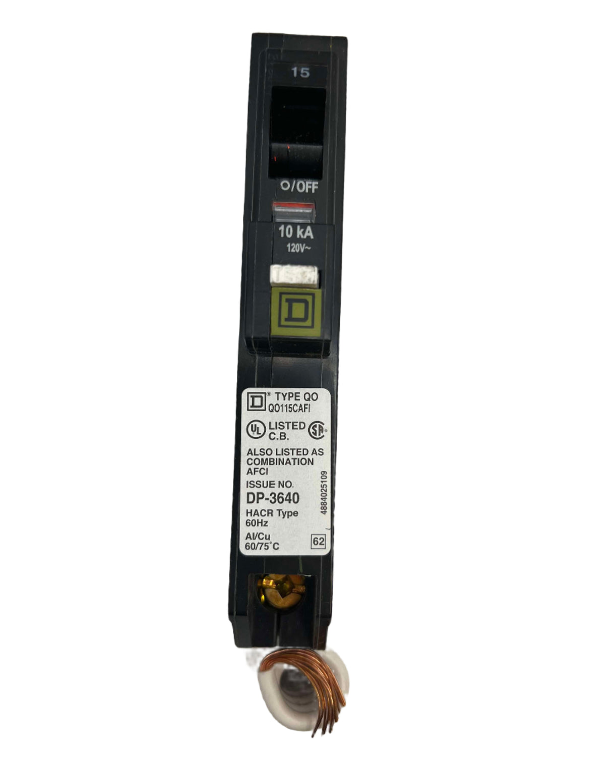 Square D QO115CAFI - 15 Amp Combination Arc Fault Breaker