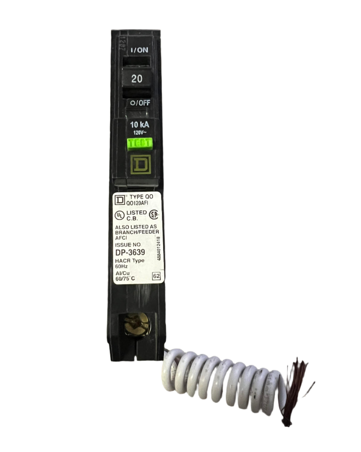Square D QO120AFI - 20 Amp Combination Arc Fault Breaker