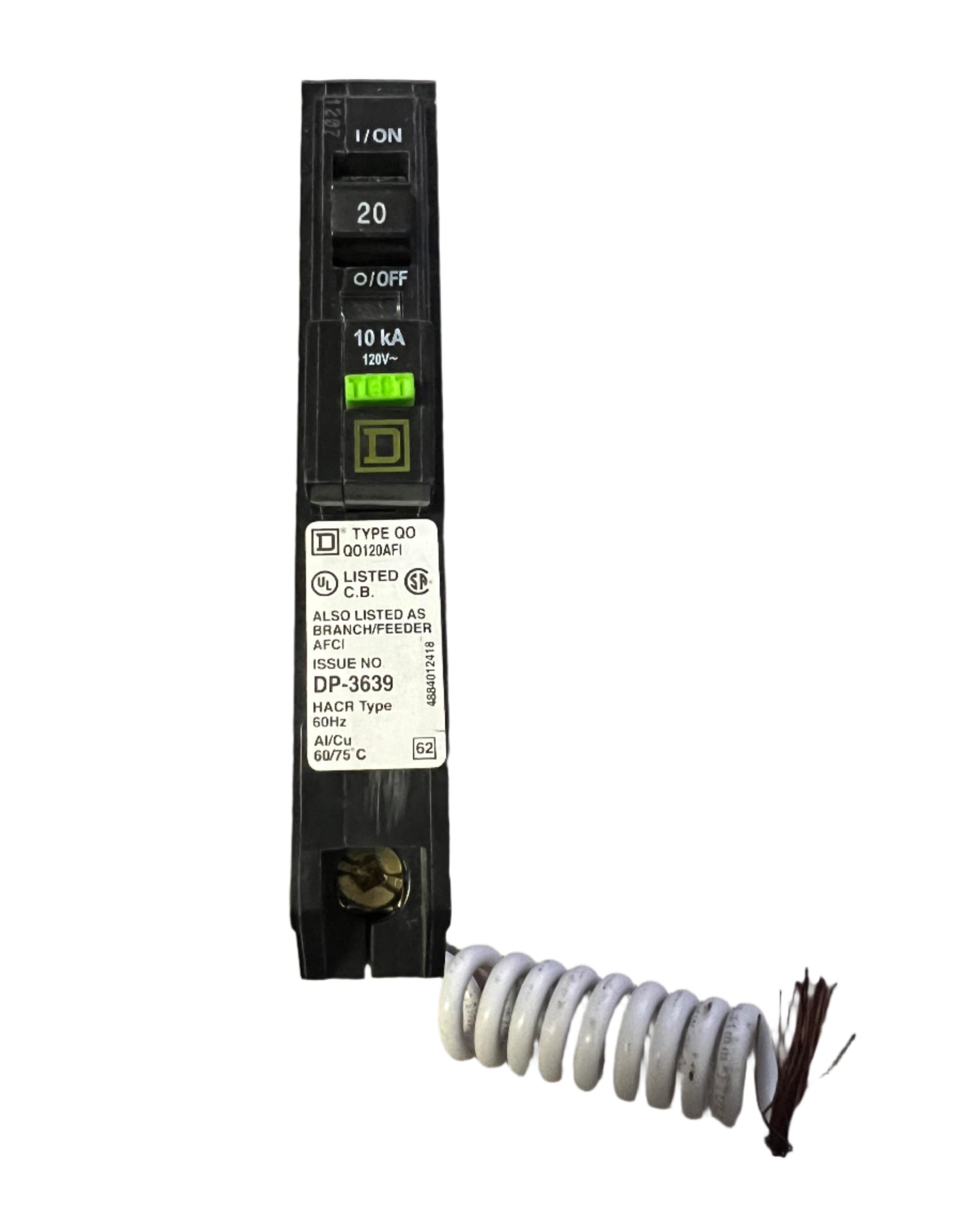 Square D QO120AFI - 20 Amp Combination Arc Fault Breaker