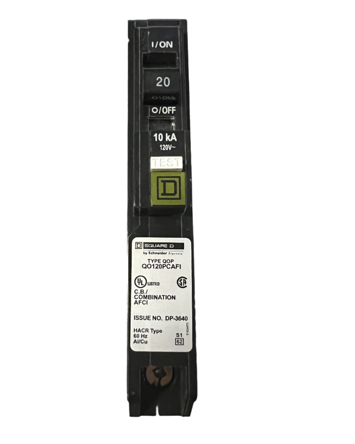 Square D QO120PCAFI - 20 Amp Combination Arc Fault Breaker