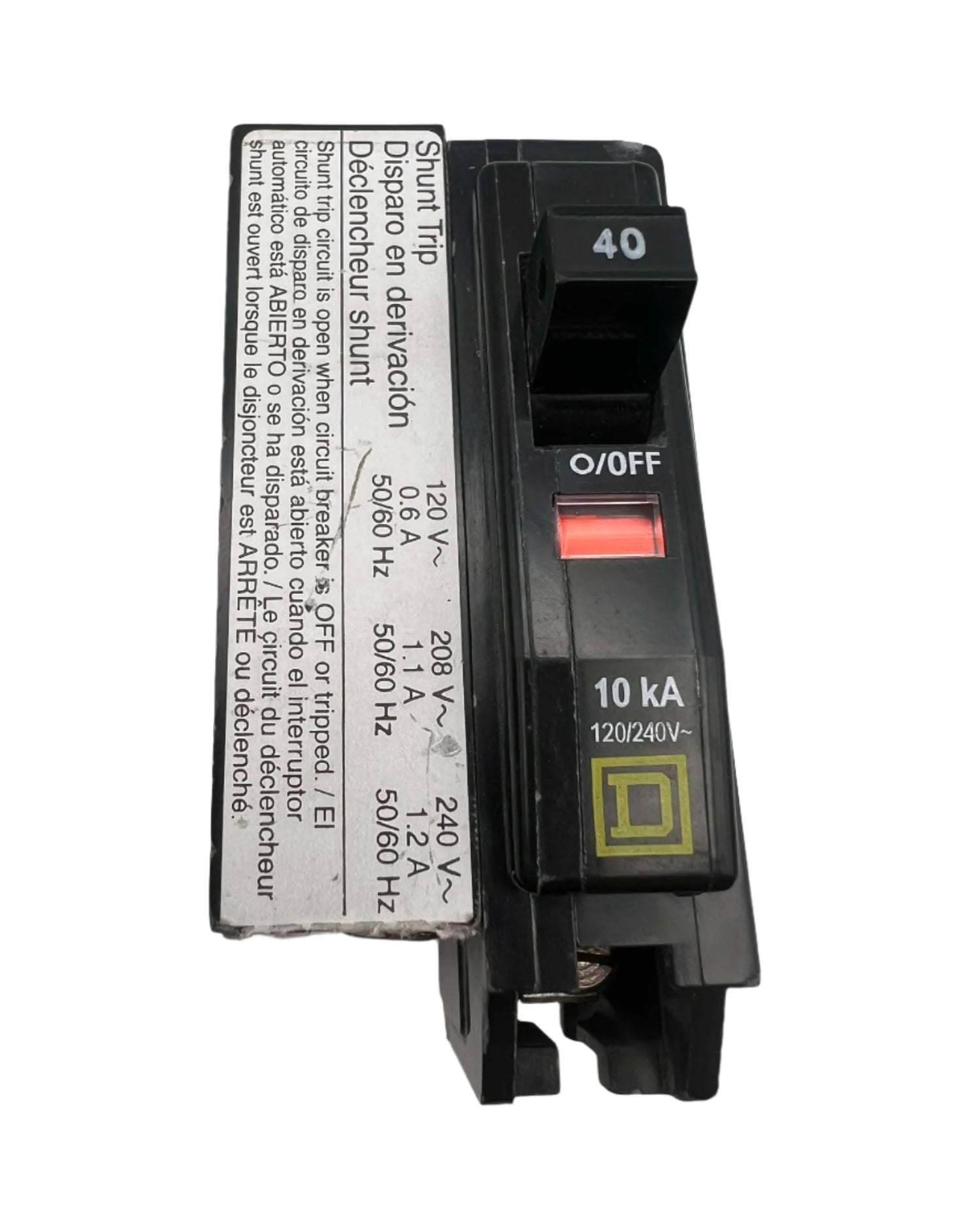 Square D QO 40 Amp Circuit Breaker With Shunt Trip