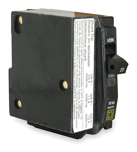 Square D QO 20 Amp, 1 Pole, Bolt-On Circuit Breaker With Shunt Trip