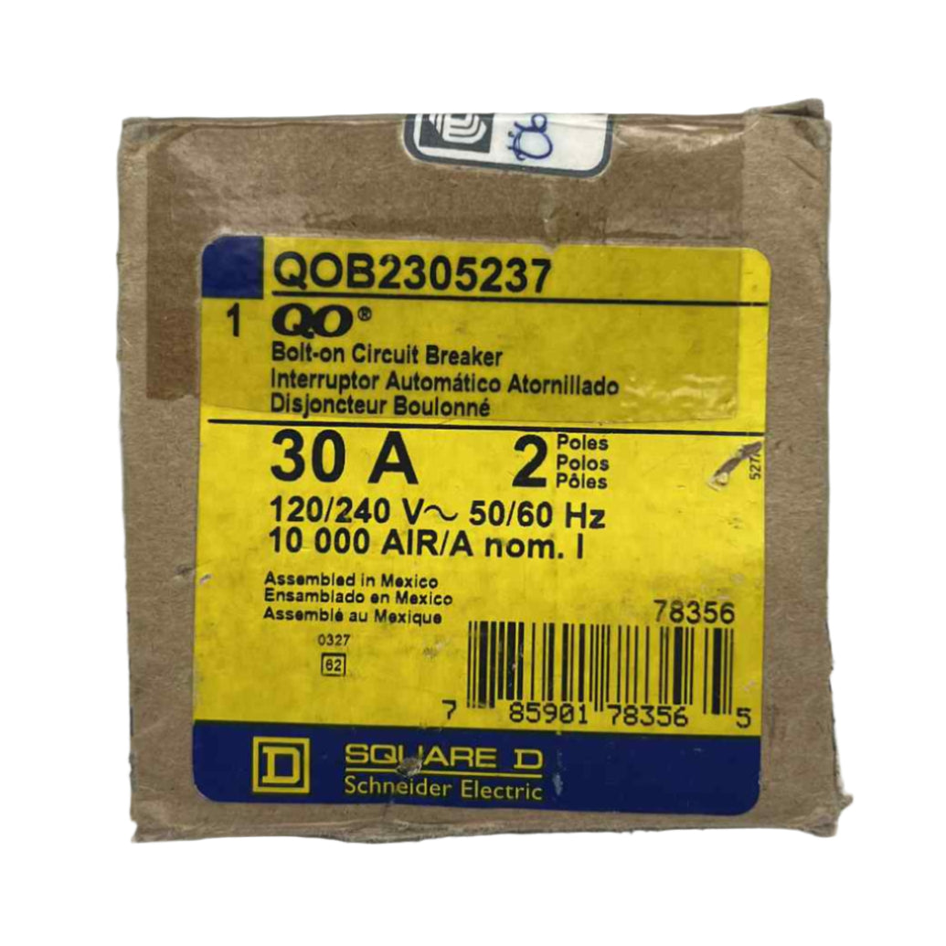 Square D QO 30 Amp, 2 Pole, Bolt-On Circuit Breaker With Ring Tongue