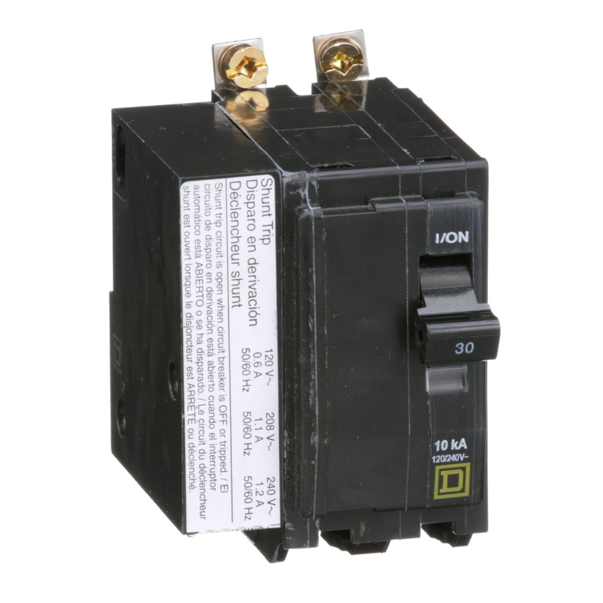 Square D QO 30 Amp, 2 Pole, Bolt-On Circuit Breaker With Shunt Trip