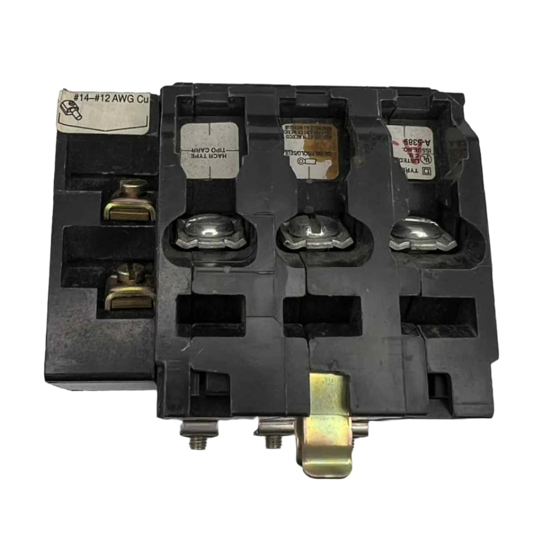 Square D QO 50 Amp, 3 Pole, Bolt-On Circuit Breaker With Shunt Trip, Ring Tongue