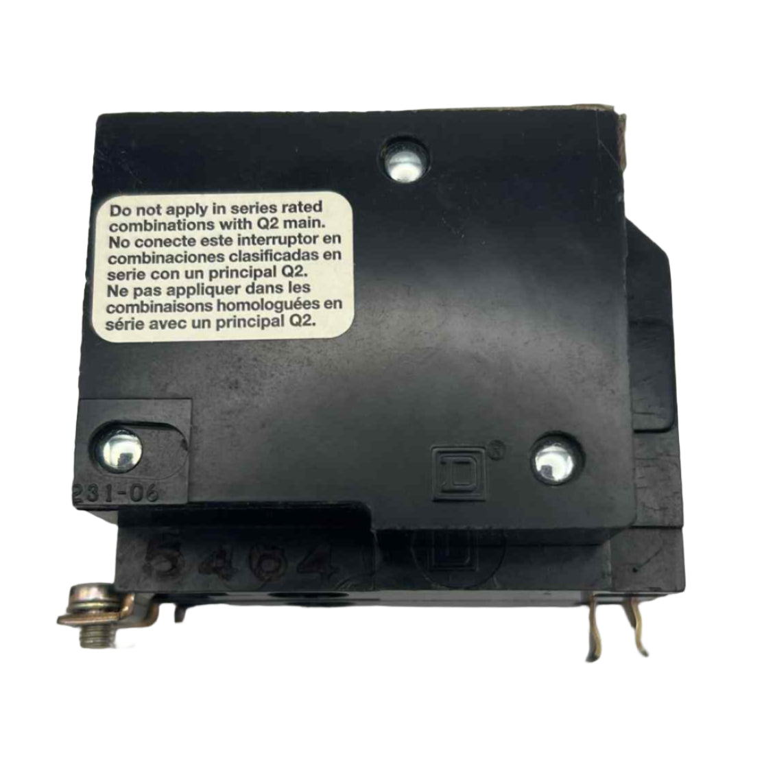 Square D QO 50 Amp, 3 Pole, Bolt-On Circuit Breaker With Shunt Trip, Ring Tongue