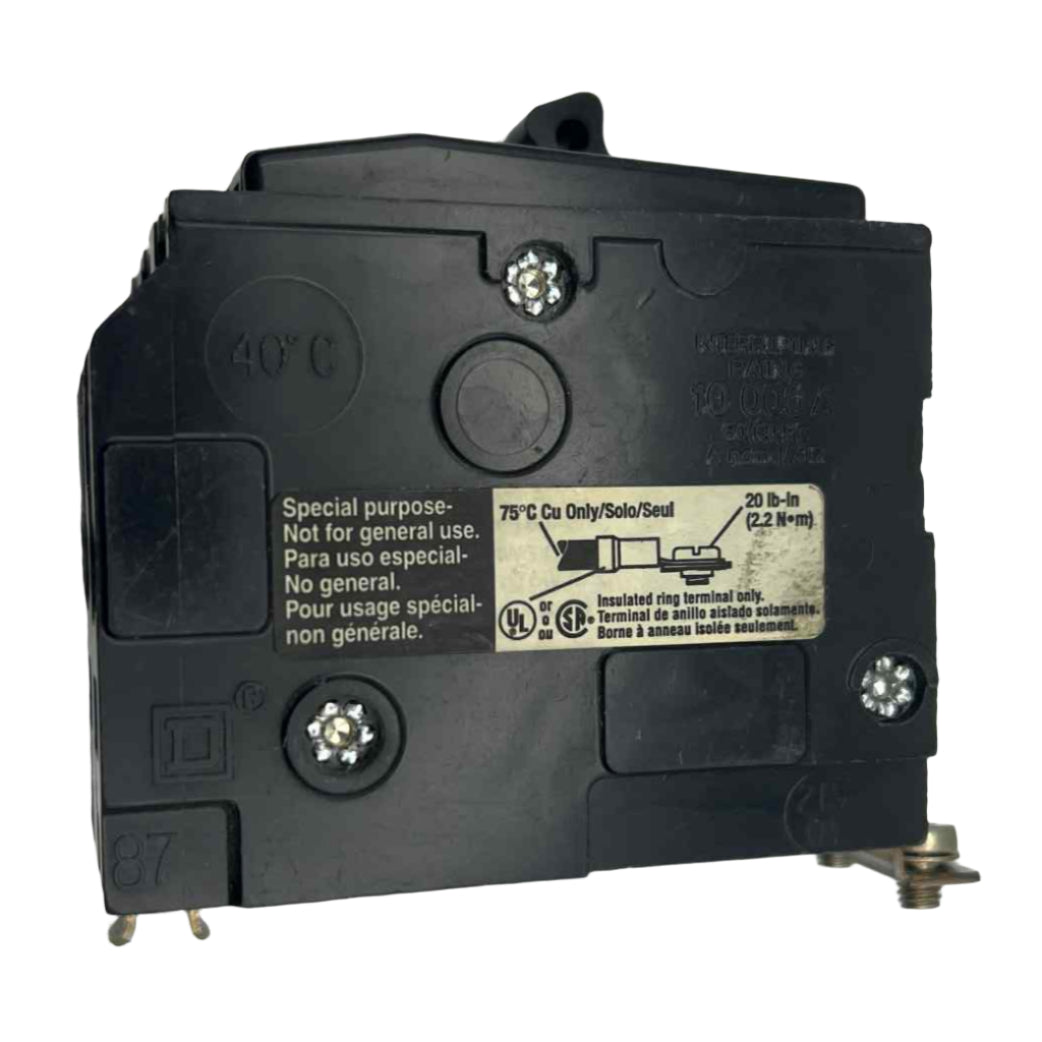 Square D QO 50 Amp, 3 Pole, Bolt-On Circuit Breaker With Shunt Trip, Ring Tongue