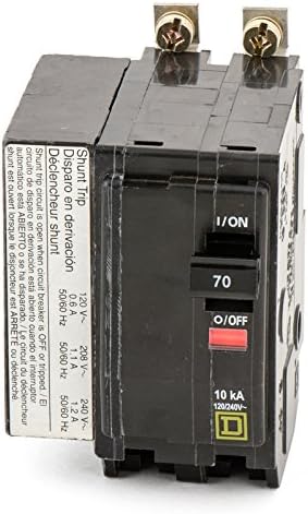 Square D QO 70 Amp, 2 Pole, Bolt-On Circuit Breaker With Shunt Trip