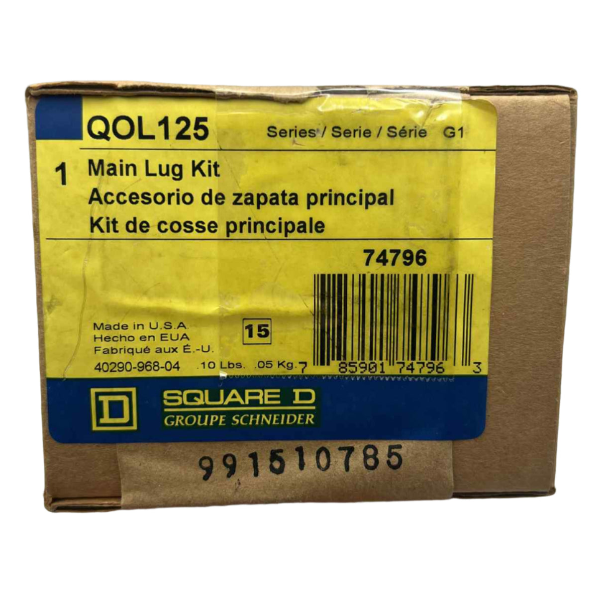 Square D QO Main Lug Kit for 100-125 Amp Load Centers