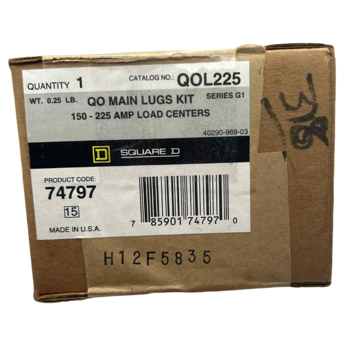 Square D QO Main Lug Kit for 150-225 Amp Load Centers