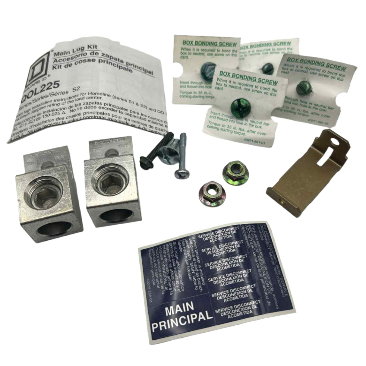 Square D QO Main Lug Kit for 150-225 Amp Load Centers