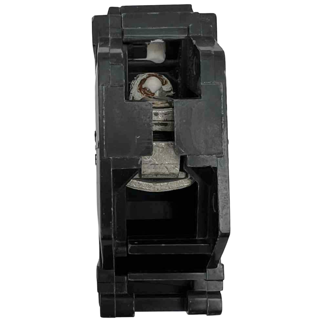 Electrical circuit breaker on a white background