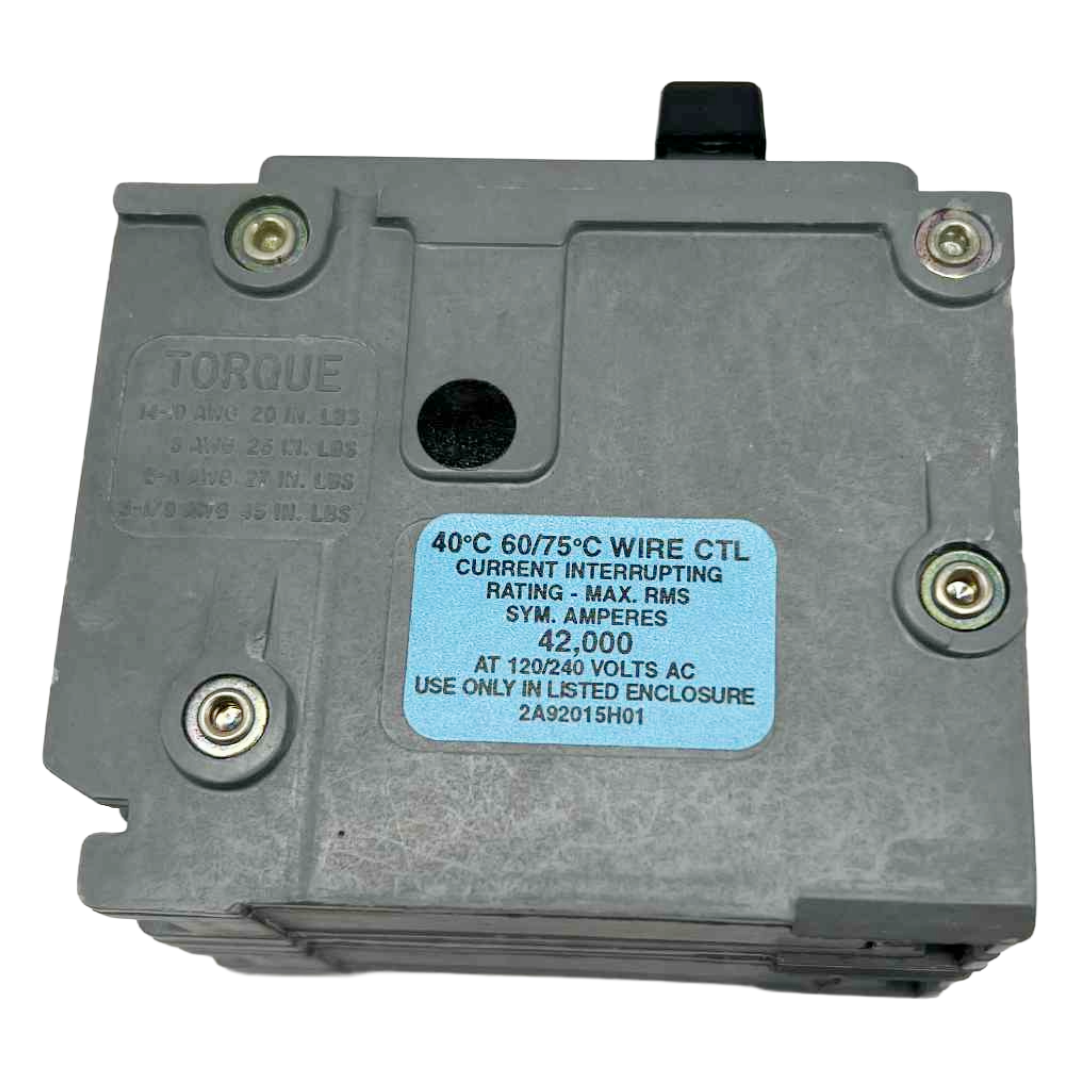 Electrical component with a label on a white background