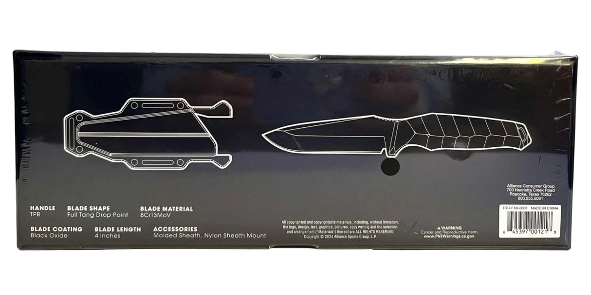 True Fixed Blade Knife with Molded Sheath