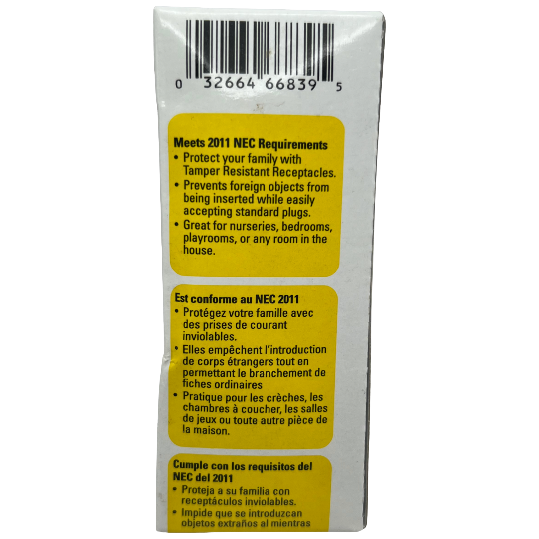 Product packaging with text and a barcode on a white background