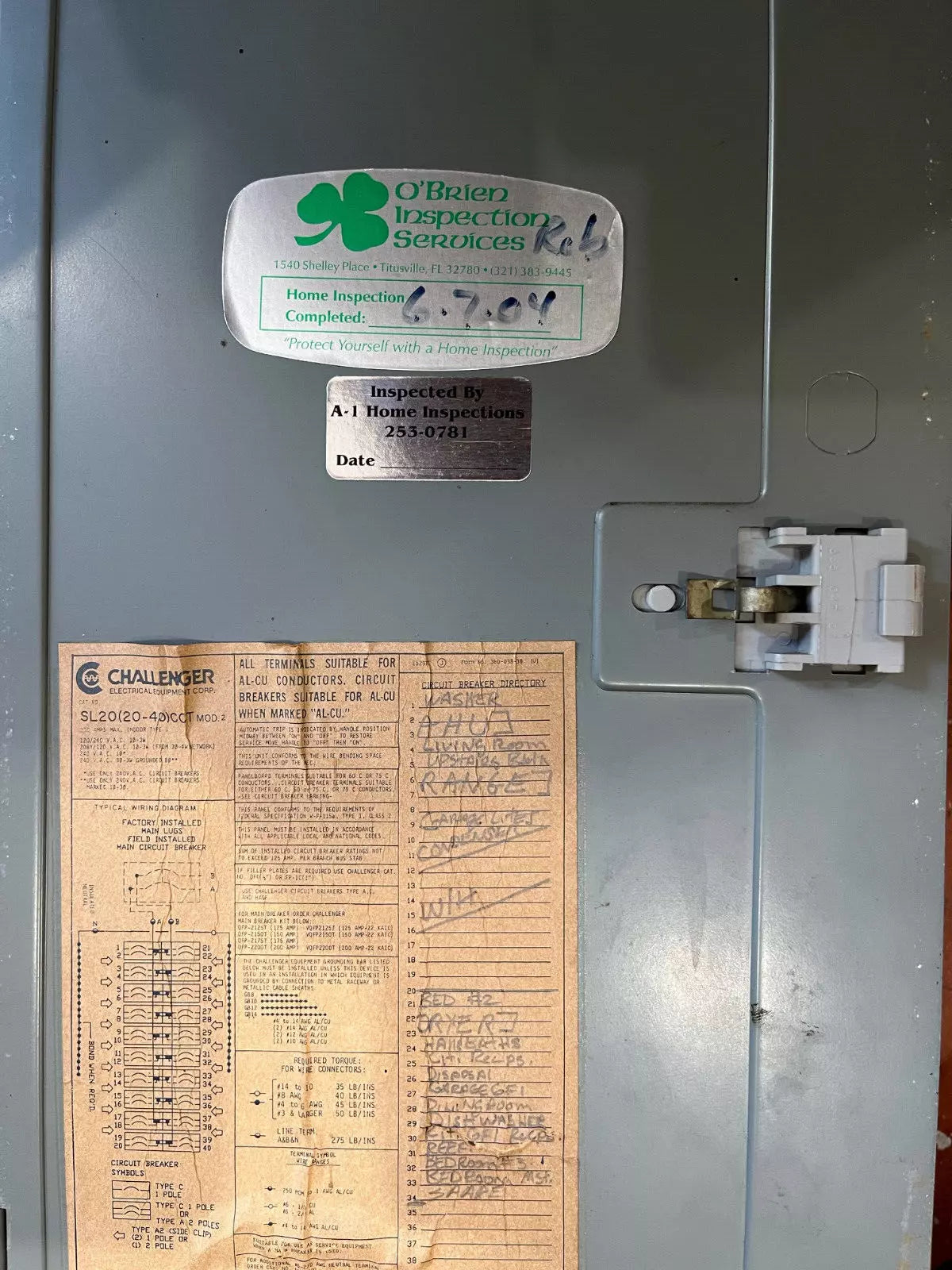 Challenger SL202040CCT Mod 2 Panelboard Breaker Cover
