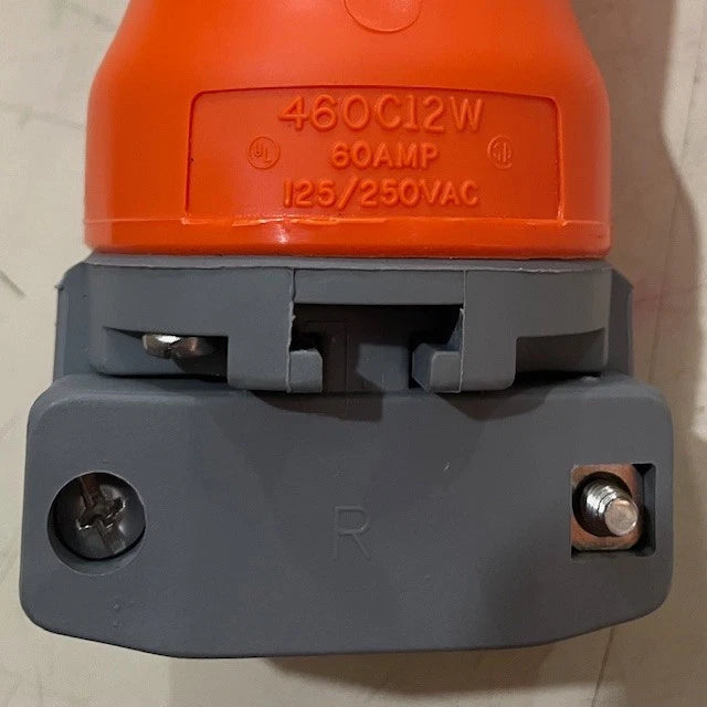 Hubbell Connector Body, 460C12W, 60 Amp, 125/250 VAC, 3 Pole, 4 Wire