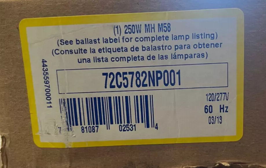Phillips Advance Ballast For 1-250W M58 Metal Halide Lamp