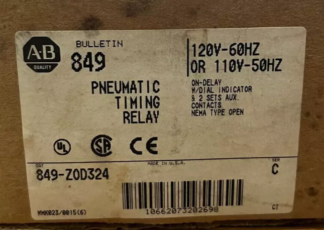 Allen-Bradley 849-Z0D324 - Pneumatic Timing Relay