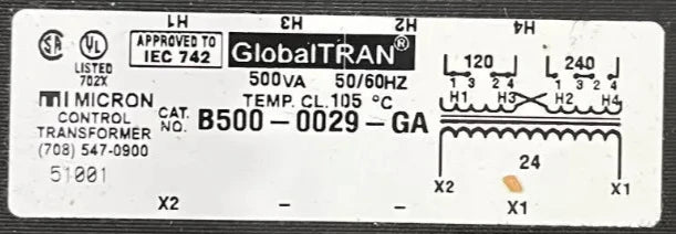 Micron 500VA Control Transformer