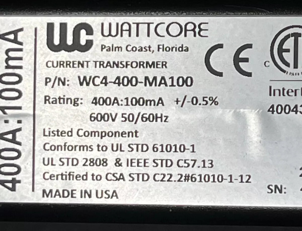 Wattcore 400 Amp Current Transformer