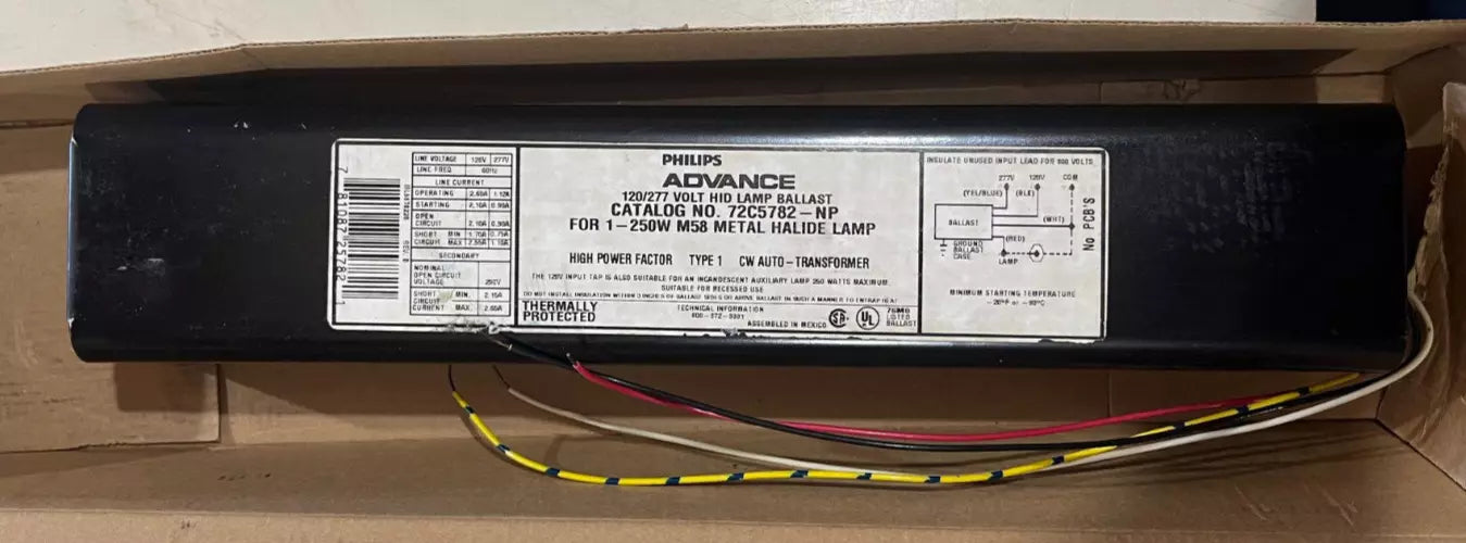 Phillips Advance Ballast For 1-250W M58 Metal Halide Lamp
