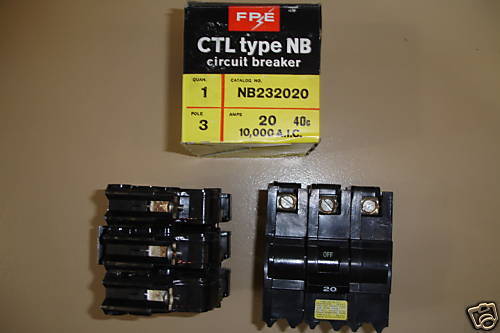 FPE NB232020 - 20 Amp, 3 Pole CTL Type NB Breaker