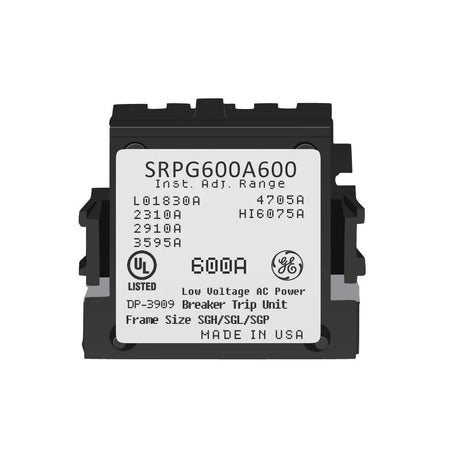 Electrical component with label and branding on a white background