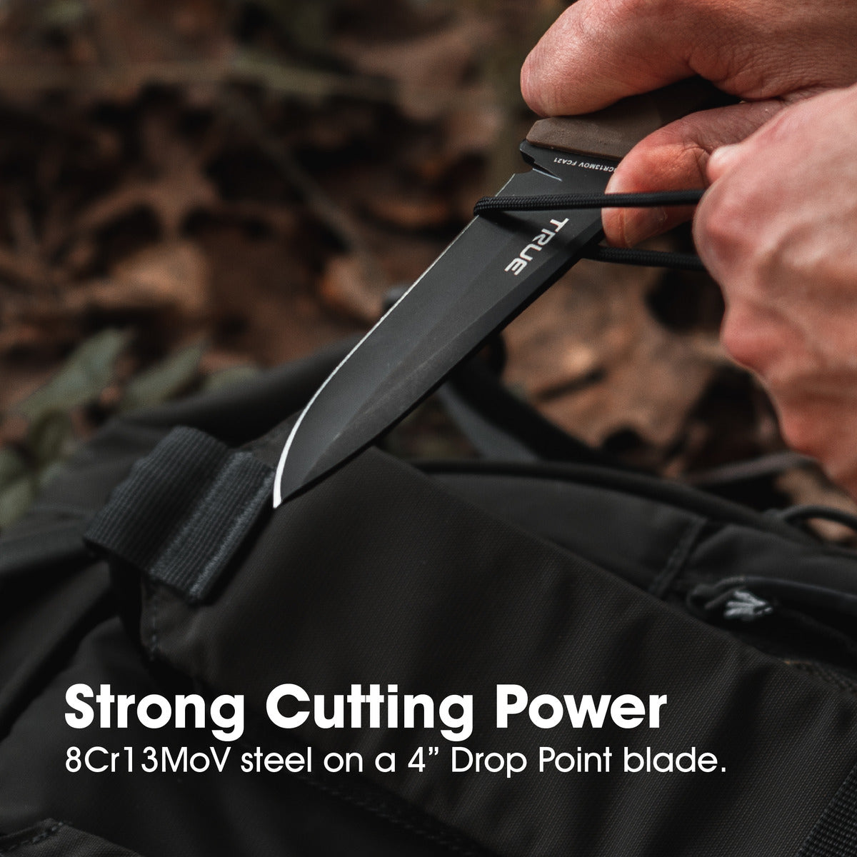 True Fixed Blade Knife with Molded Sheath